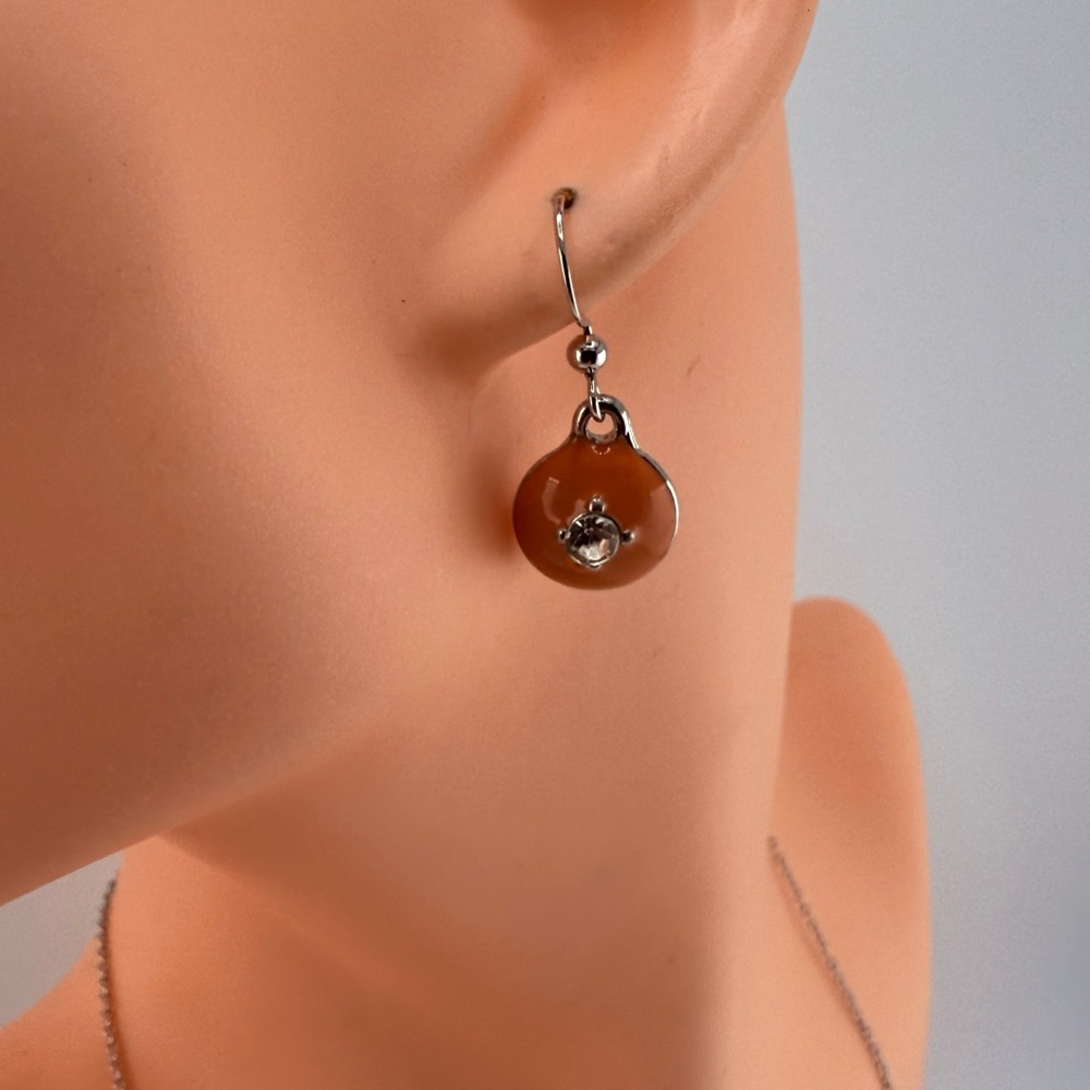 Vintage Kim Roger’s Orange Matching Necklace & Earring Set NEW - Picture 9 of 17